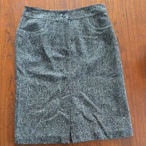 Talbots Tweed Gray Multi Speck Wool Skirt